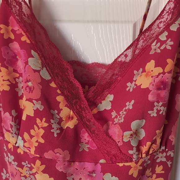 Express Vibrant Pink Floral Dress - Picture 2 of 3